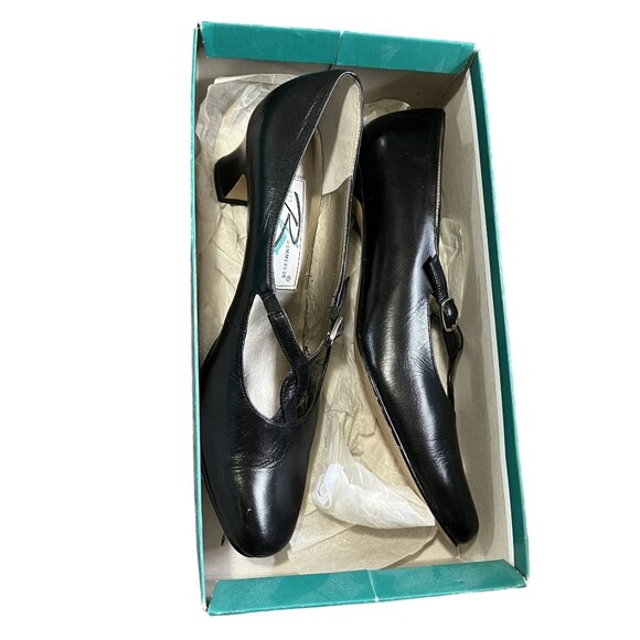 Ros Hommerson Hope Black Kid Leather Mary Jane Heels Size 8.5S Comes in Box - Picture 3 of 8
